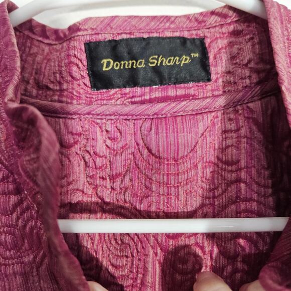 Vintage Donna Sharp Pink Quilted Button Up Jacket Size Large Lightweight - Picture 6 of 6